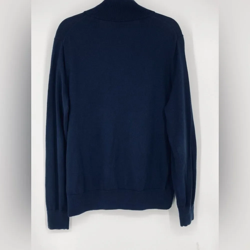J.Crew Mercantile Men's Navy Quarter-Zip Sweater L
